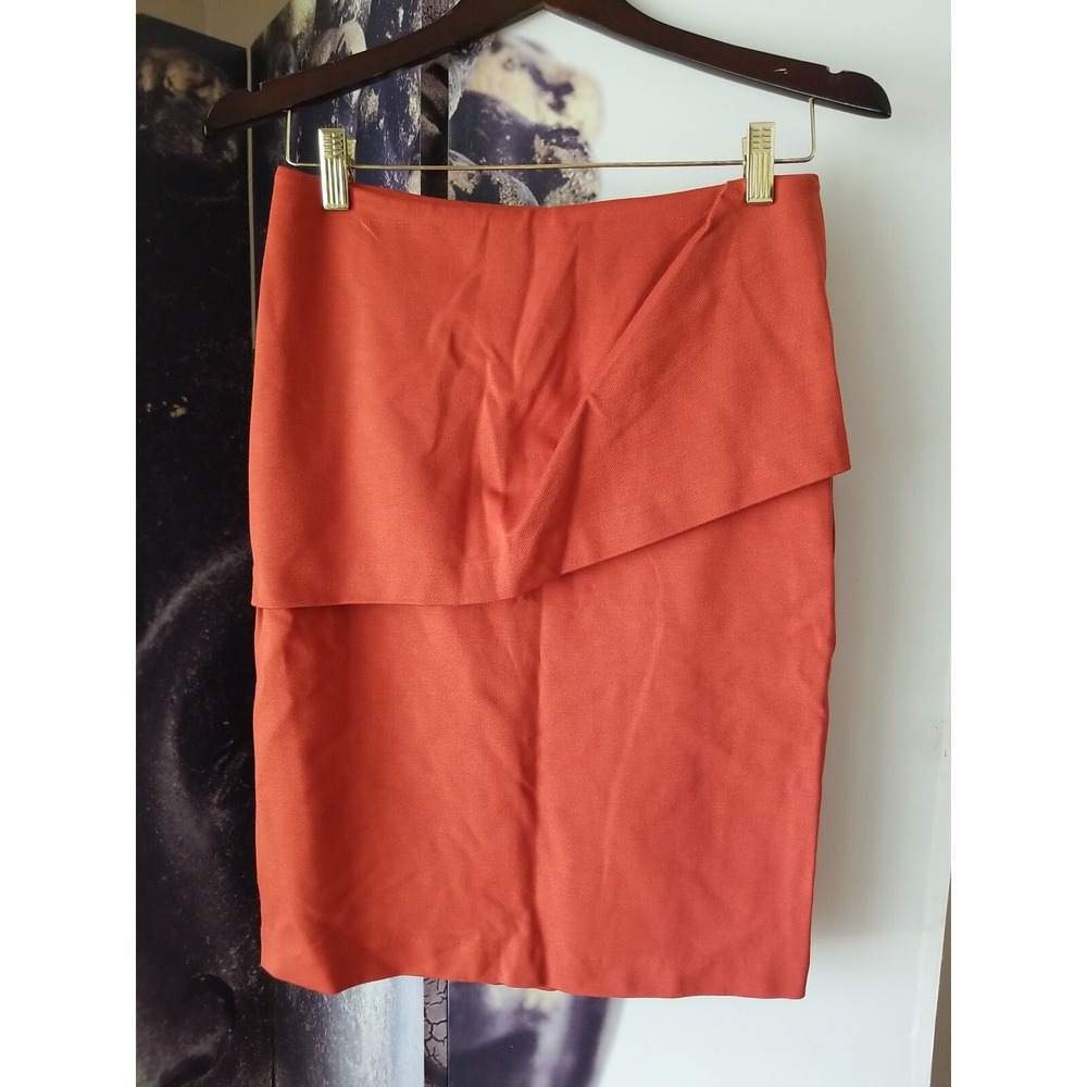 CABI 3099 size 6 Overlay Burnt Orange Pencil Skirt